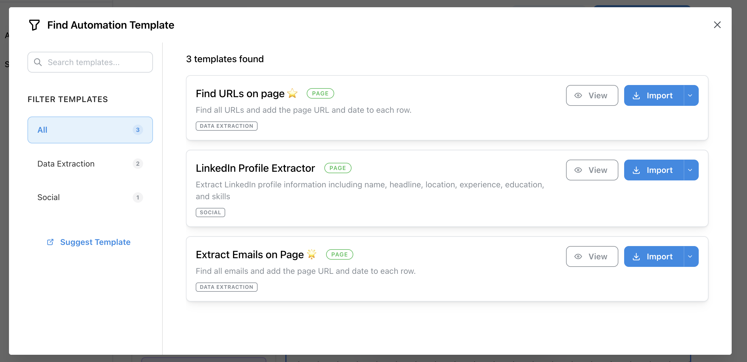 Import Automation Template